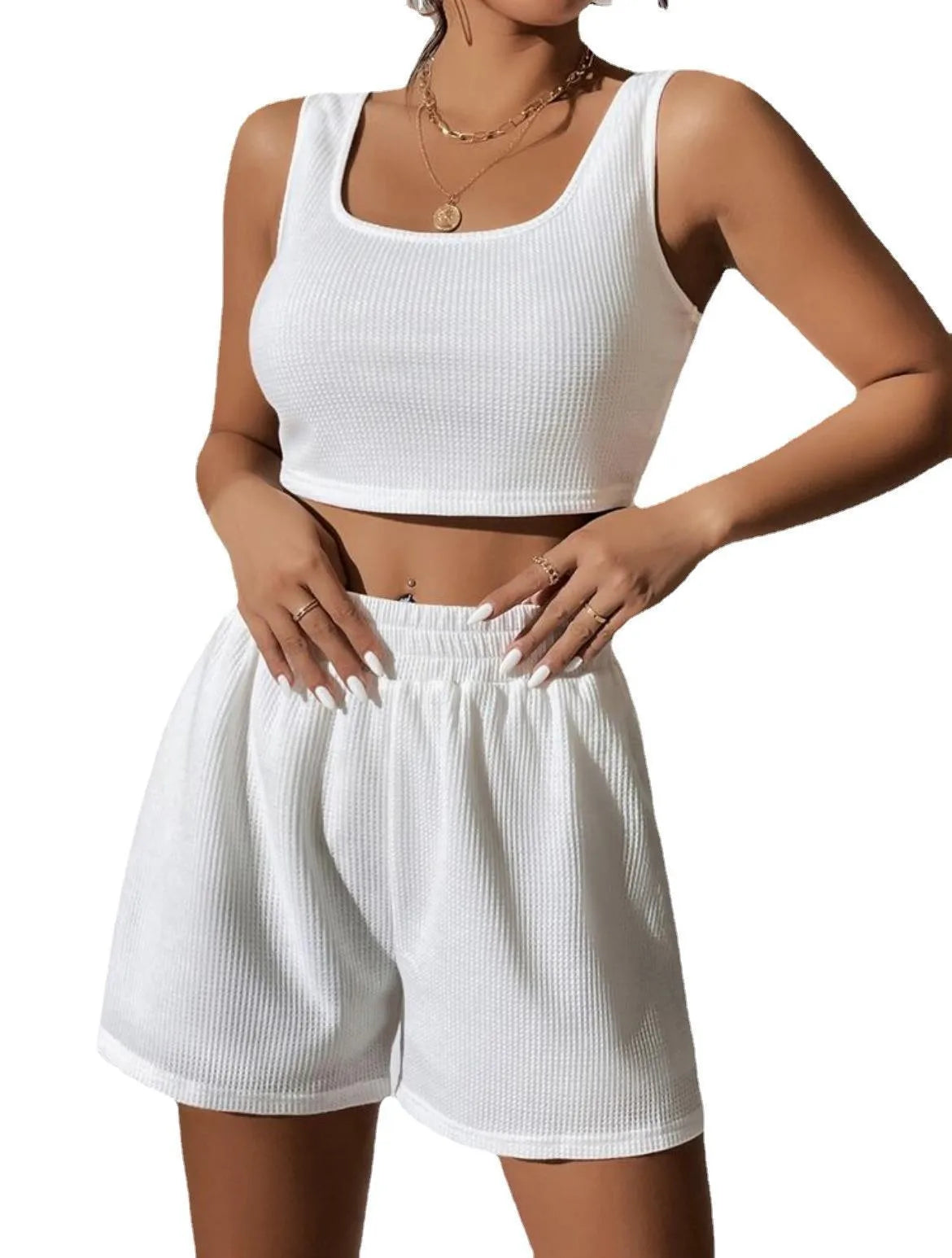 Conjunto top e calções confortáveis