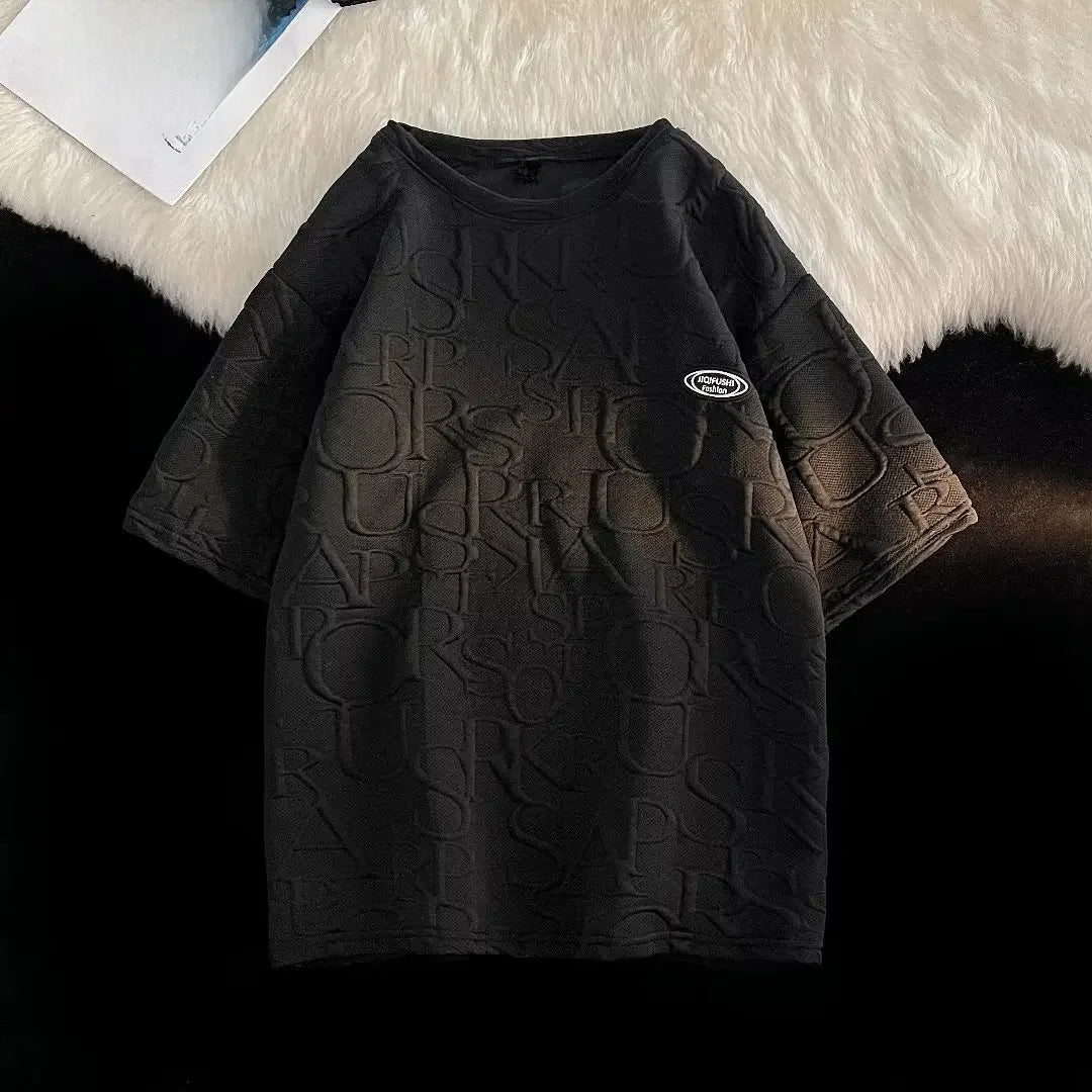 Camiseta masculina de manga curta com estampa xadrez