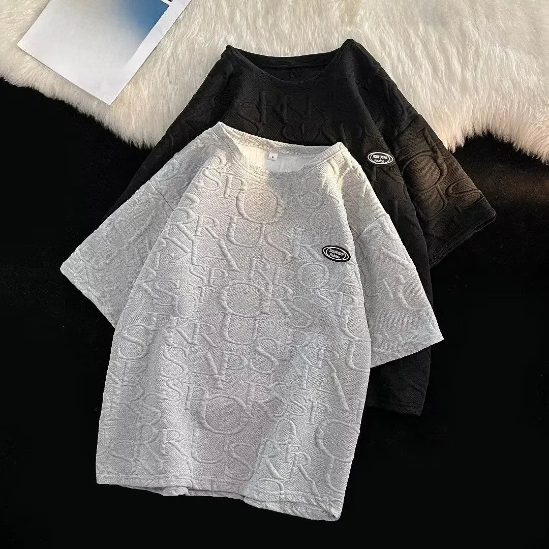 Camiseta masculina de manga curta com estampa xadrez
