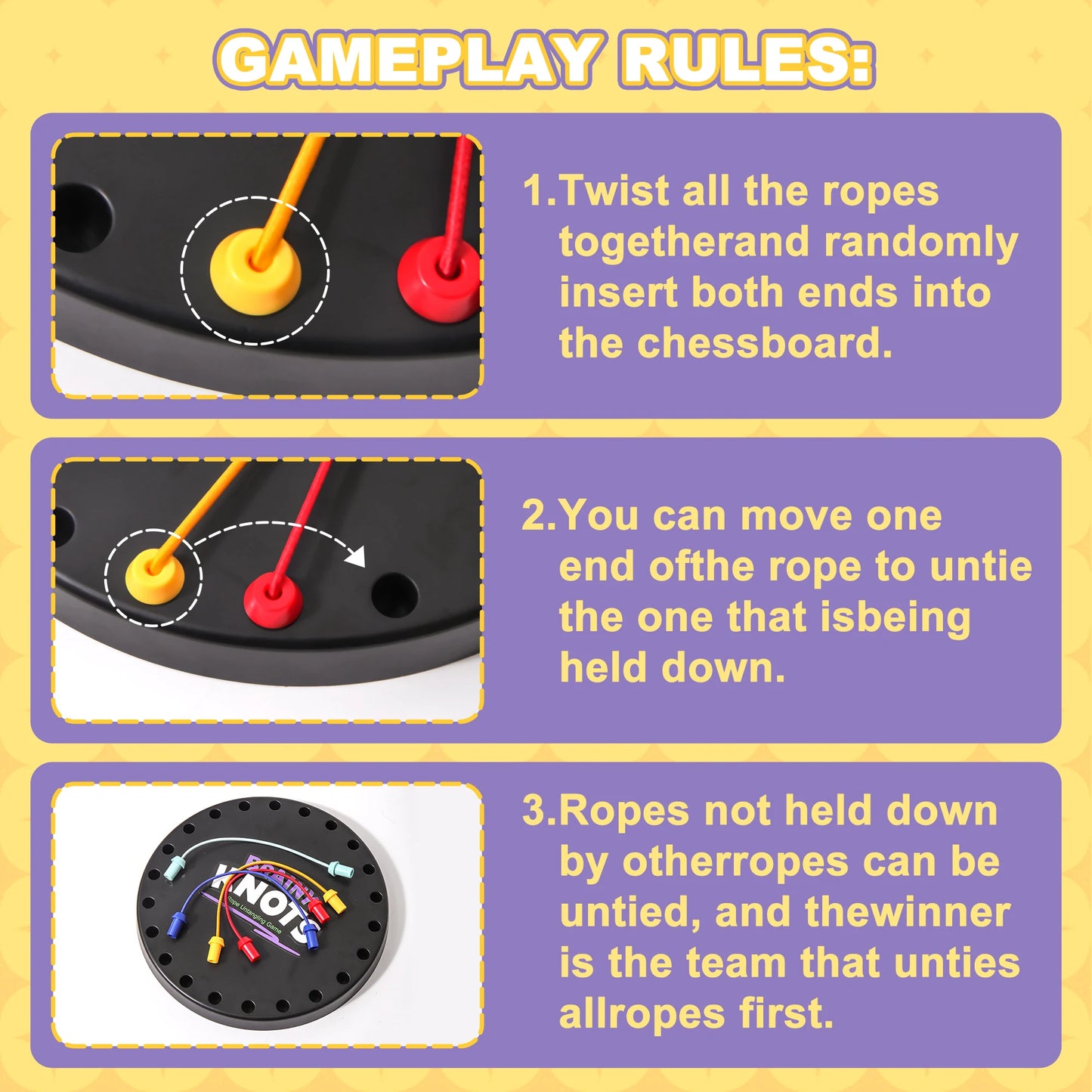 AIUAZA children's chain board game, unlock board games, party rope breaking challenge board games, parent-child interactive game