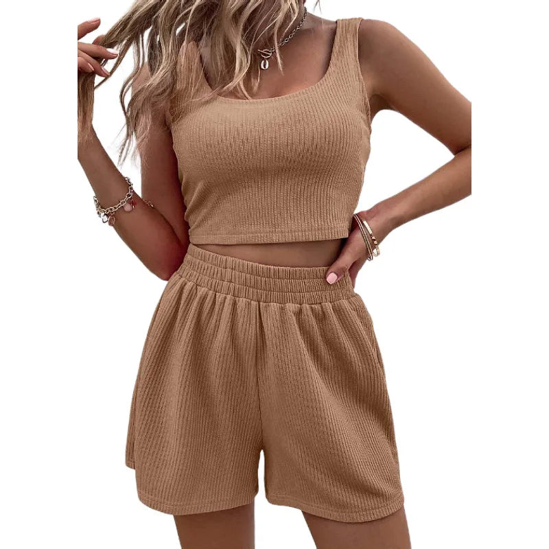 Conjunto top e calções confortáveis