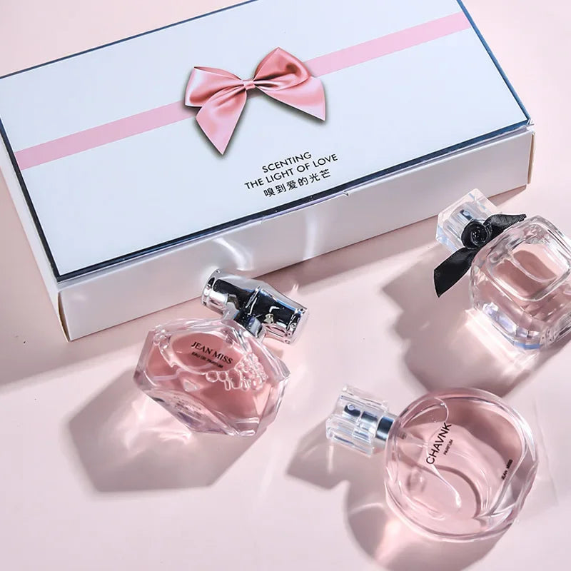 Conjunto de Perfume Feminino Eau De Parfum Fresco Fragrância Leve Floral90ML(30mlx3PCS)