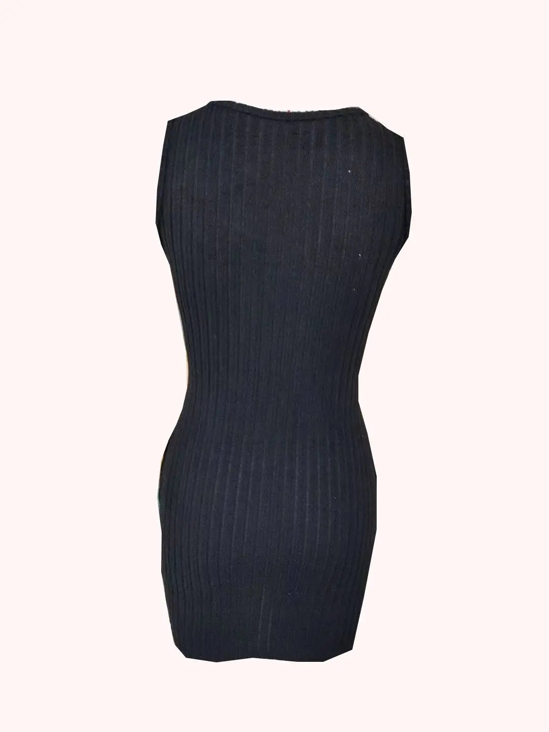 Vestido de malha sem mangas com bolsos