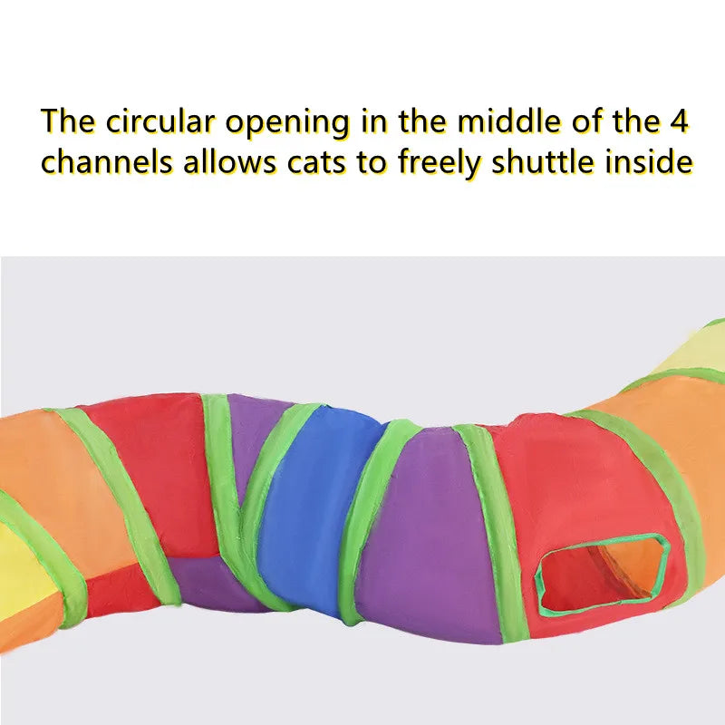 Brinquedo interativo em forma de túnel para gatos