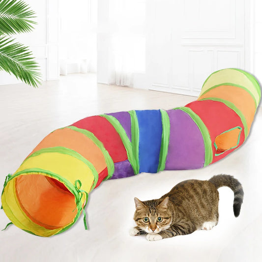Brinquedo interativo em forma de túnel para gatos