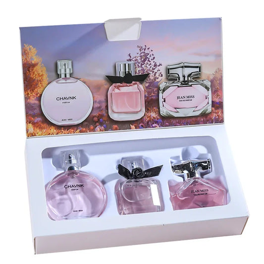 Conjunto de Perfume Feminino Eau De Parfum Fresco Fragrância Leve Floral90ML(30mlx3PCS)